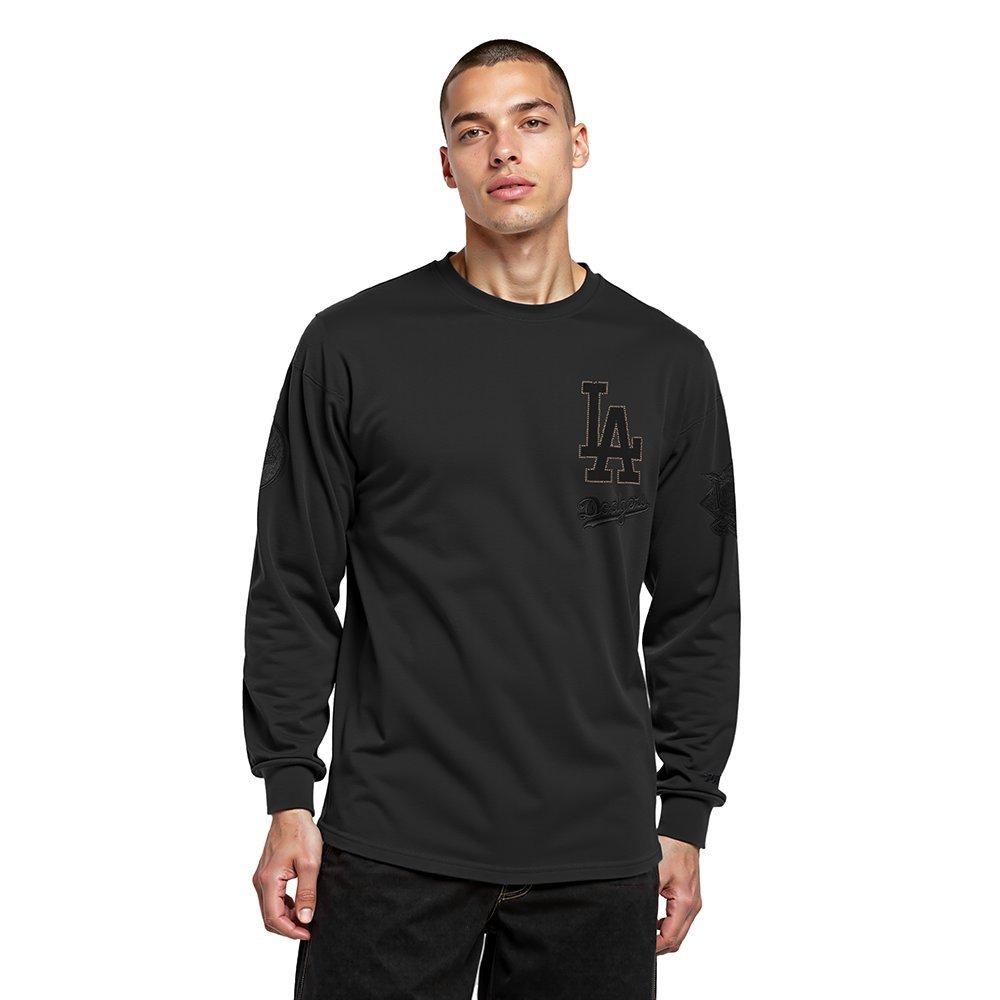 Pro Standard Men's MLB Los Angeles Dodgers Blackout Drop Shoulder LS Tee - BLACK